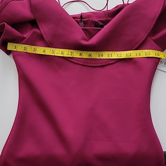 Guess  Nwt Crushed Berry Off The shoulder Mara Dress - Picture 8 of 12